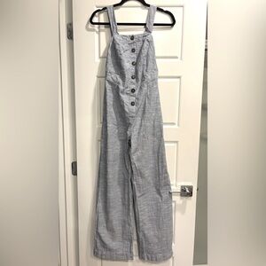 Japna Railroad Stripe 100% Cotton Jumpsuit Womens Medium Casual Weekend Nautical